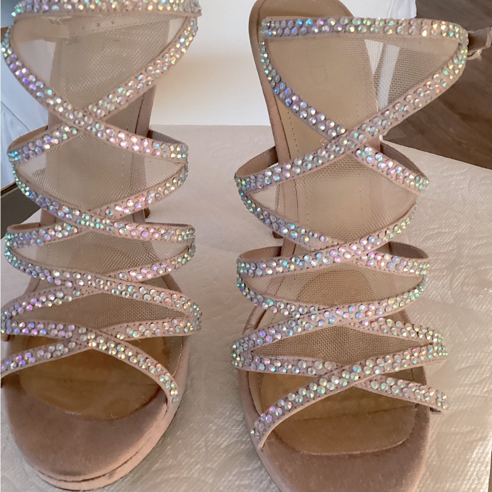 ALDO Nude with crystals high heels